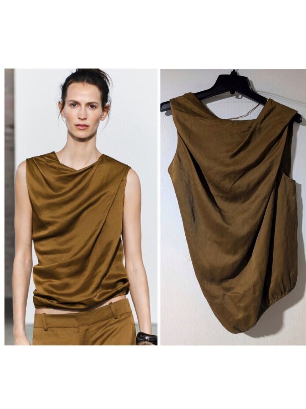 NWT Zara | Zara Woman Draped Satin Top